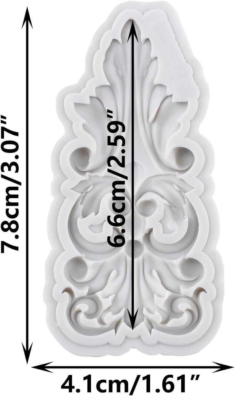 TAOXIBEI Baroque Silicone Molds Curlicues Scroll Lace Border Relief Polymer Clay Mold for DIY Crafts Epoxy Resin Casting Air Dry Polymer Clay Plaster Jewelry Making - Image 2